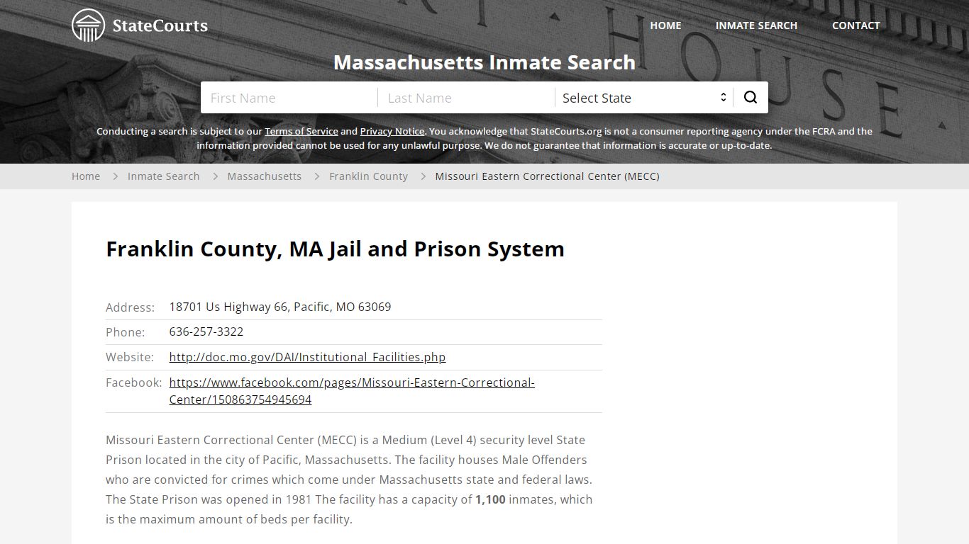 Missouri Eastern Correctional Center (MECC) Inmate Records Search ...